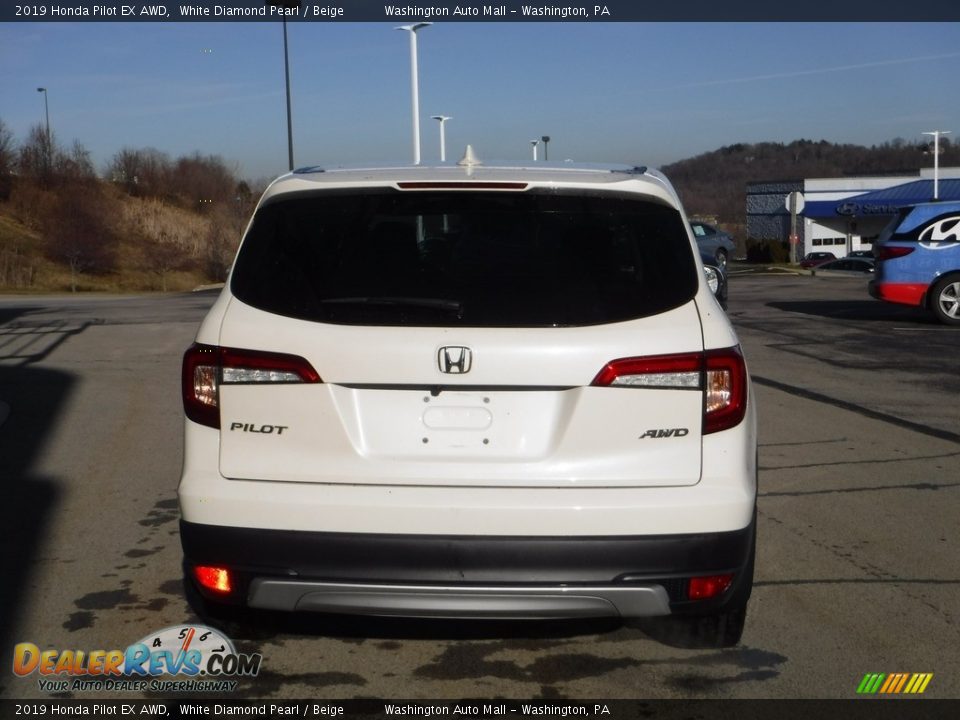 2019 Honda Pilot EX AWD White Diamond Pearl / Beige Photo #8