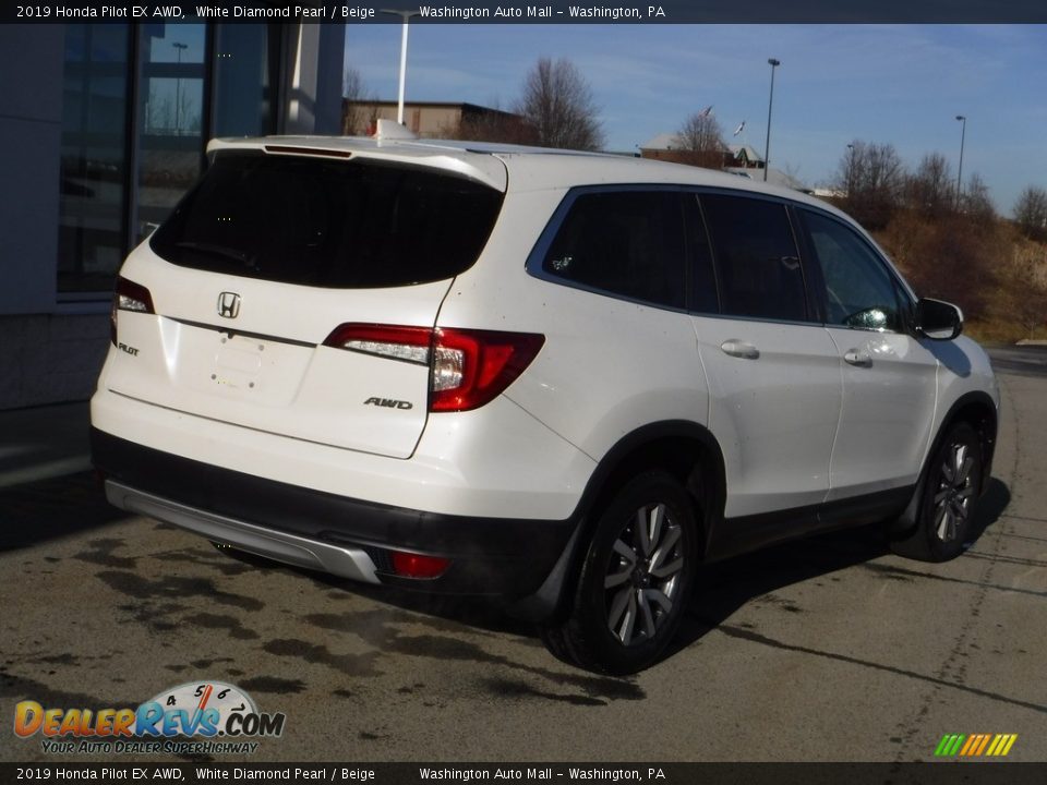 2019 Honda Pilot EX AWD White Diamond Pearl / Beige Photo #9