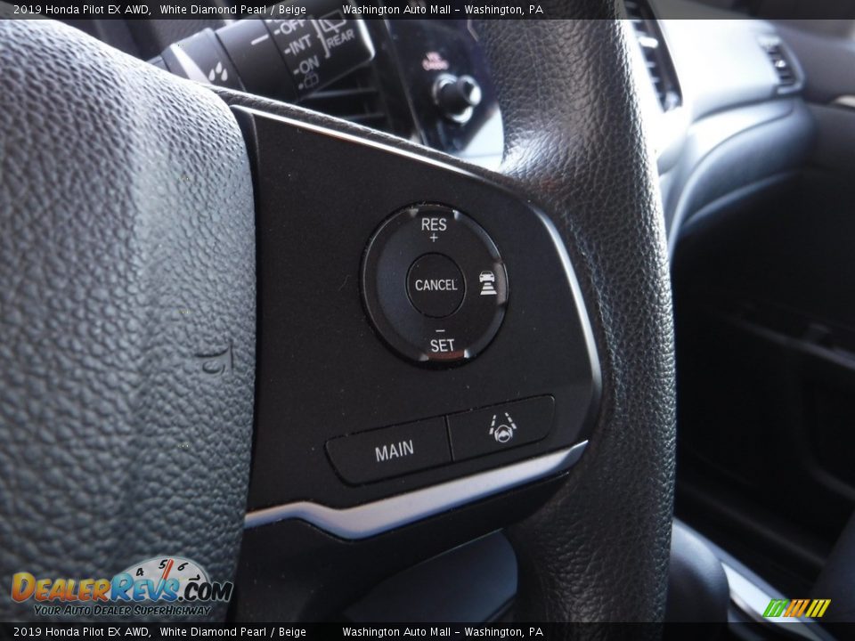 2019 Honda Pilot EX AWD White Diamond Pearl / Beige Photo #23