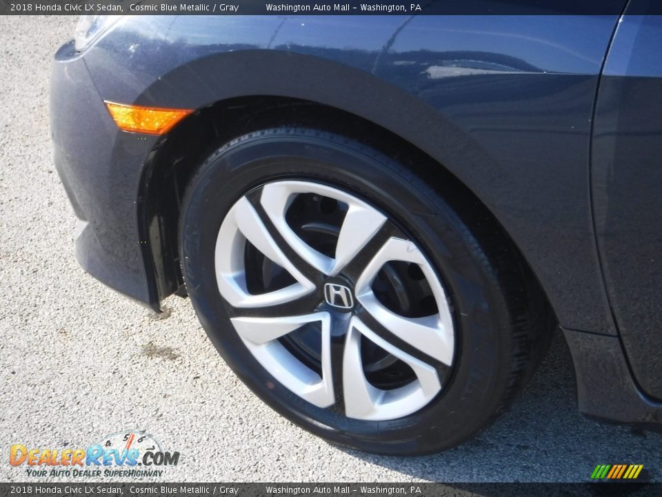 2018 Honda Civic LX Sedan Cosmic Blue Metallic / Gray Photo #3
