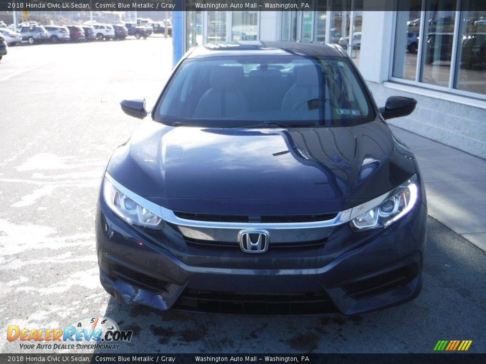 2018 Honda Civic LX Sedan Cosmic Blue Metallic / Gray Photo #4