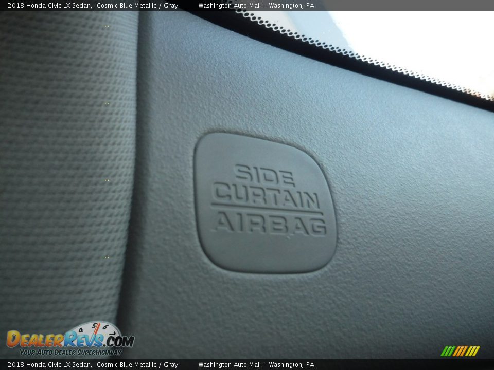2018 Honda Civic LX Sedan Cosmic Blue Metallic / Gray Photo #19