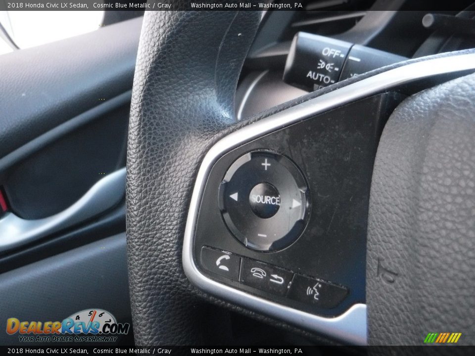 2018 Honda Civic LX Sedan Cosmic Blue Metallic / Gray Photo #20