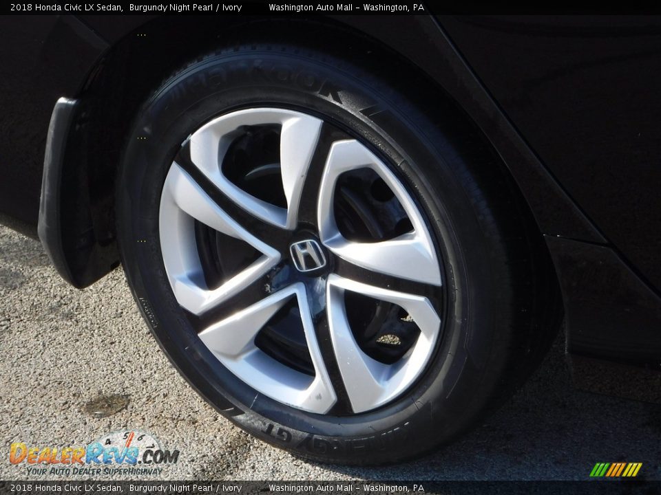 2018 Honda Civic LX Sedan Burgundy Night Pearl / Ivory Photo #3