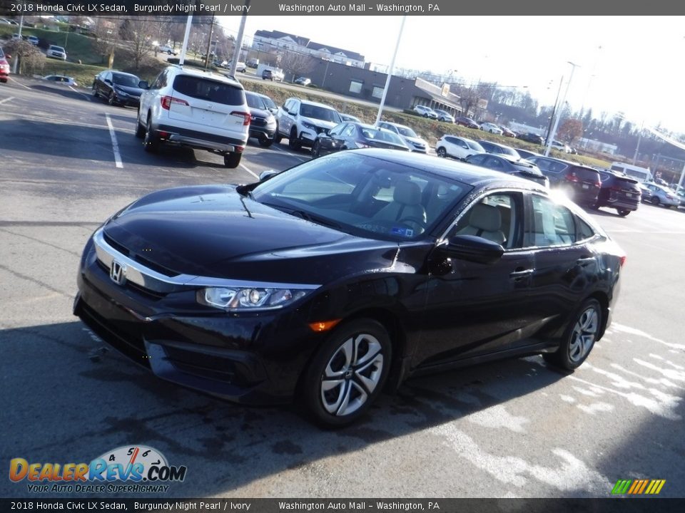 2018 Honda Civic LX Sedan Burgundy Night Pearl / Ivory Photo #5