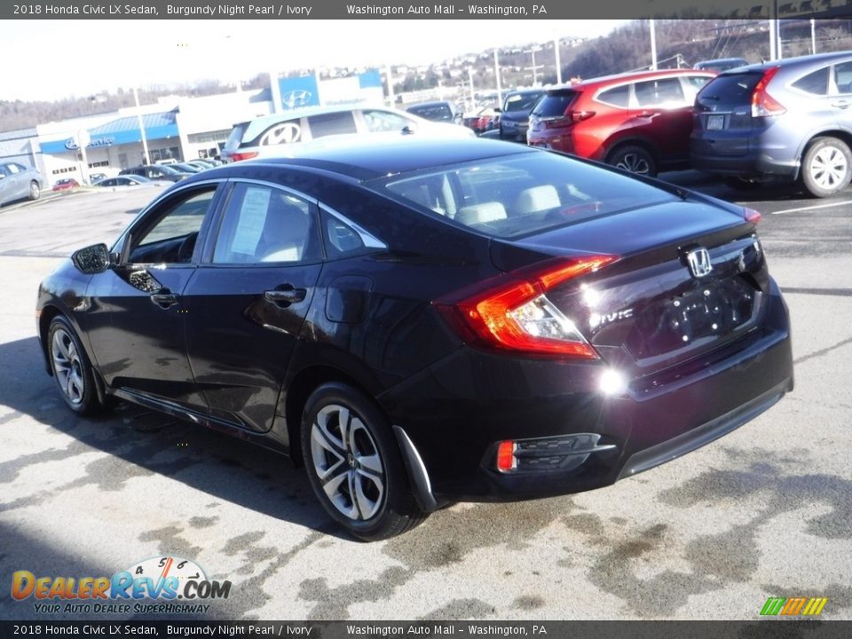 2018 Honda Civic LX Sedan Burgundy Night Pearl / Ivory Photo #7