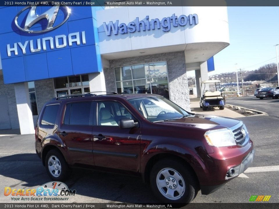 2013 Honda Pilot LX 4WD Dark Cherry Pearl / Beige Photo #2