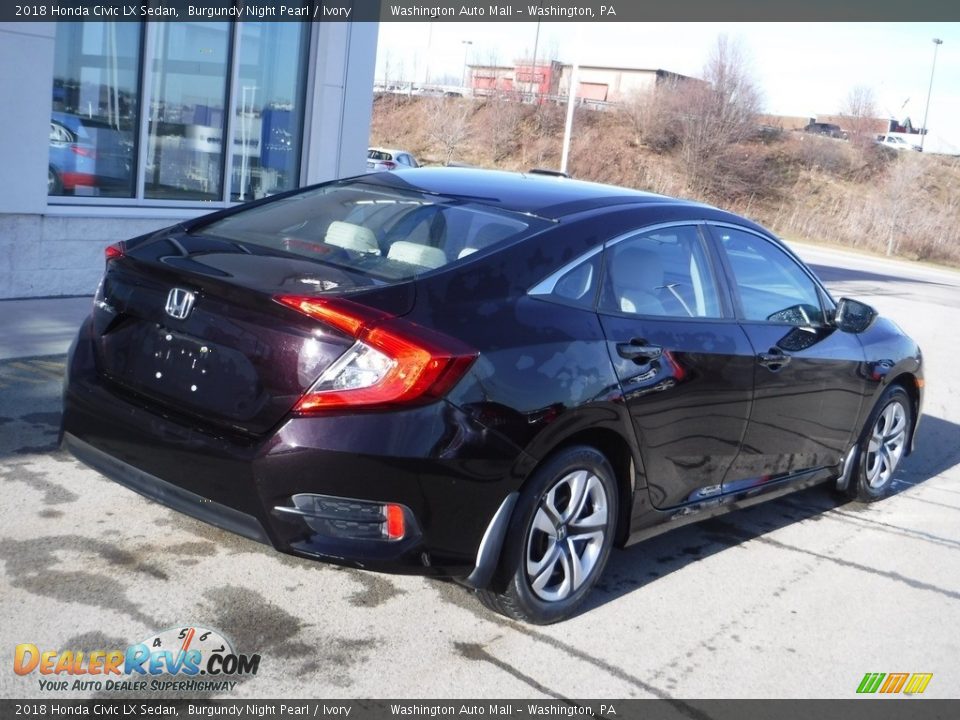 2018 Honda Civic LX Sedan Burgundy Night Pearl / Ivory Photo #9