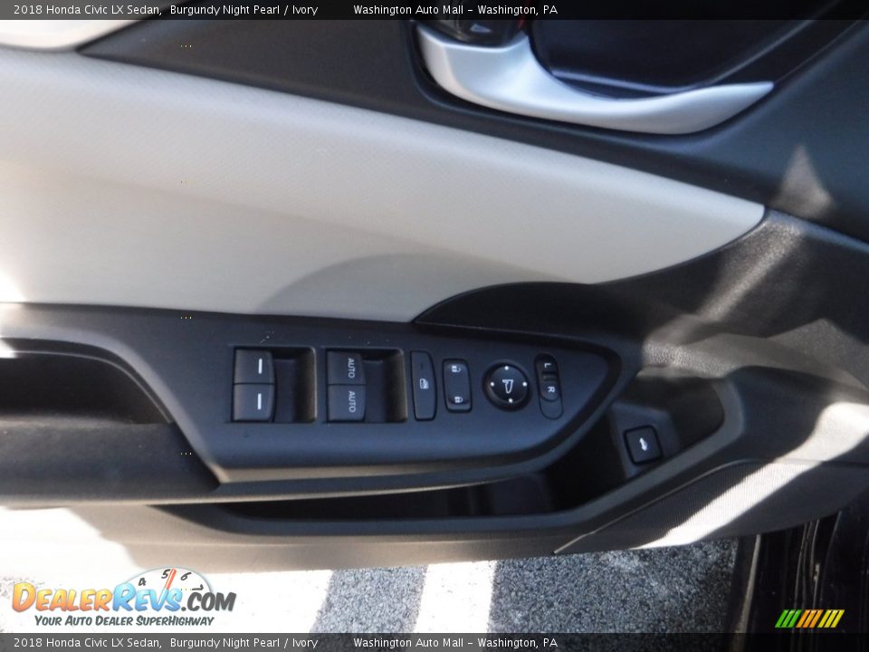 2018 Honda Civic LX Sedan Burgundy Night Pearl / Ivory Photo #11