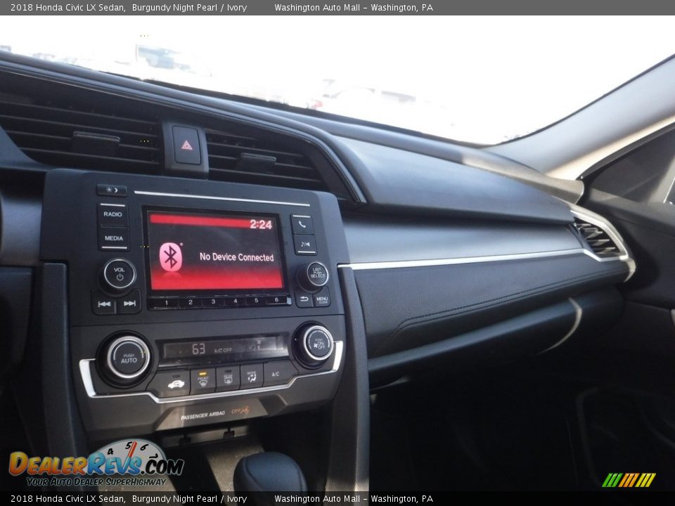 2018 Honda Civic LX Sedan Burgundy Night Pearl / Ivory Photo #13