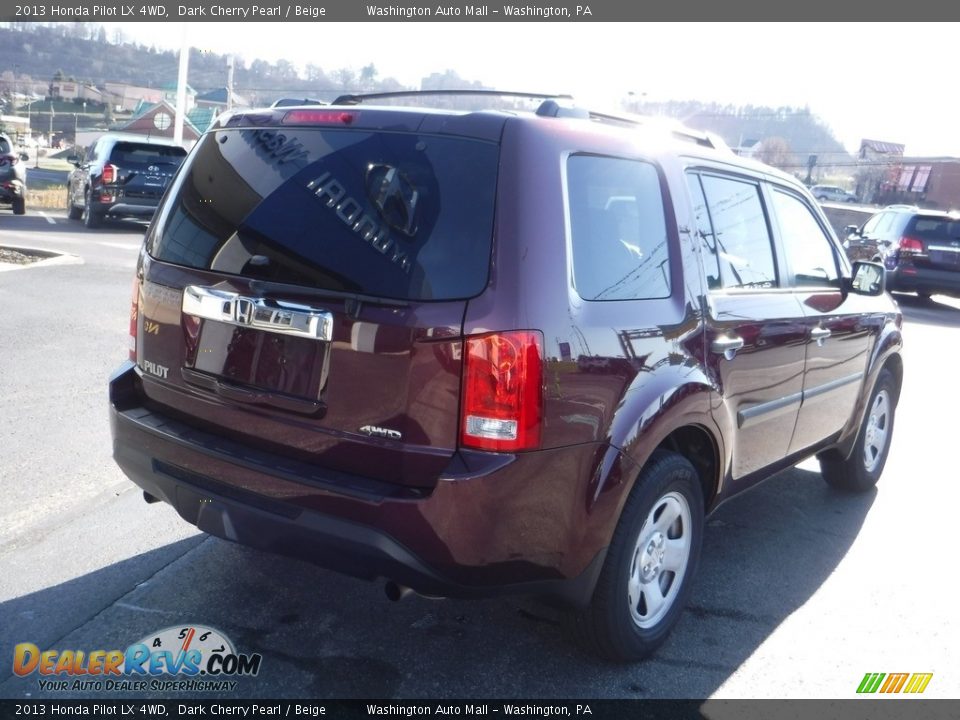 2013 Honda Pilot LX 4WD Dark Cherry Pearl / Beige Photo #10