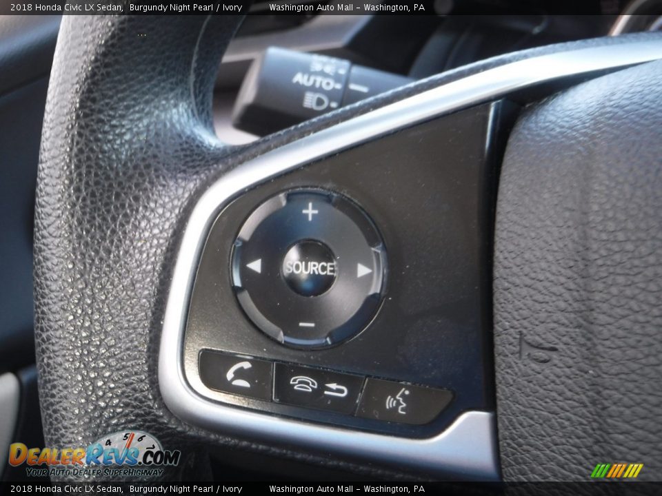 2018 Honda Civic LX Sedan Burgundy Night Pearl / Ivory Photo #18