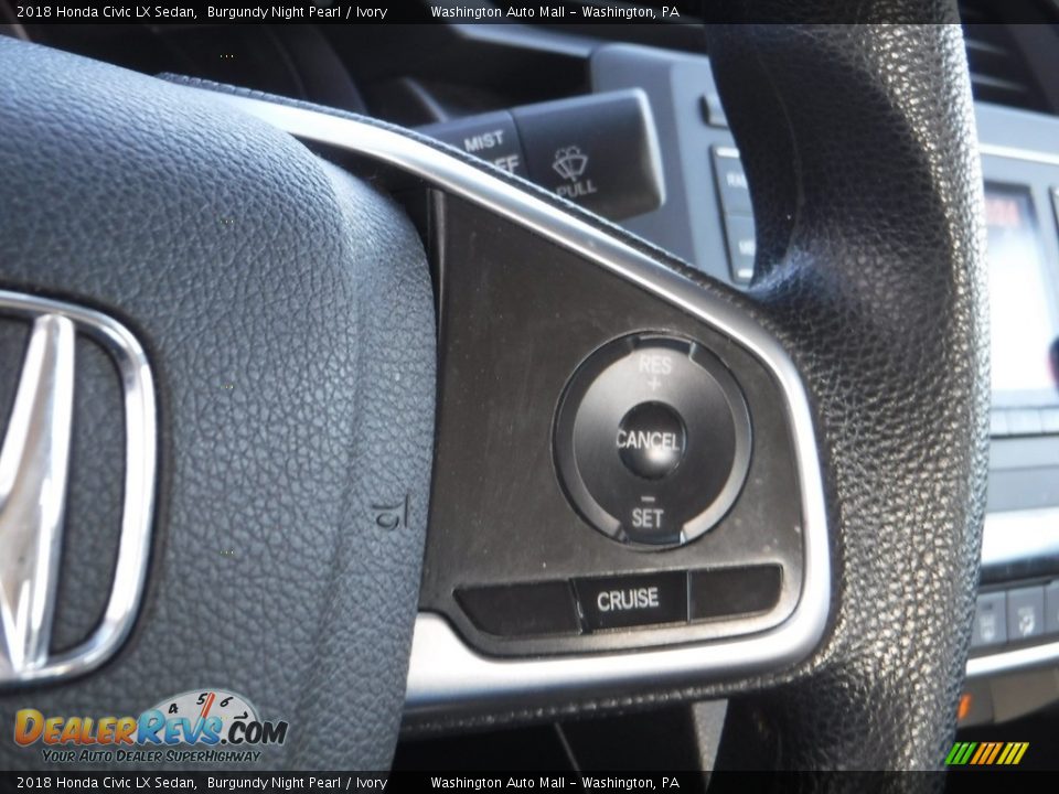 2018 Honda Civic LX Sedan Burgundy Night Pearl / Ivory Photo #19
