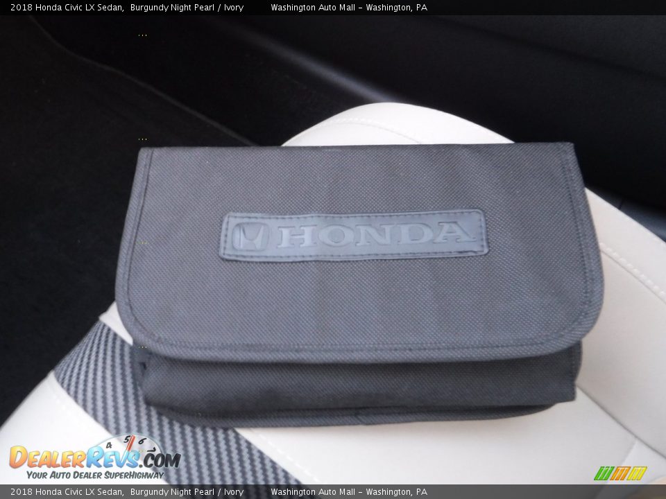 2018 Honda Civic LX Sedan Burgundy Night Pearl / Ivory Photo #22