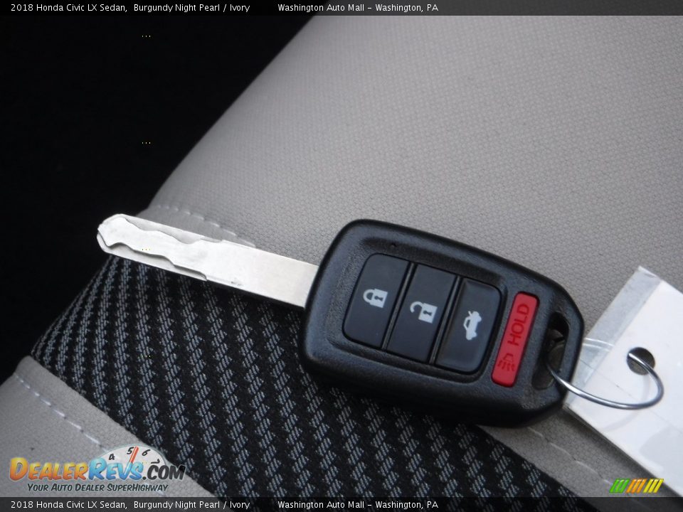 2018 Honda Civic LX Sedan Burgundy Night Pearl / Ivory Photo #23