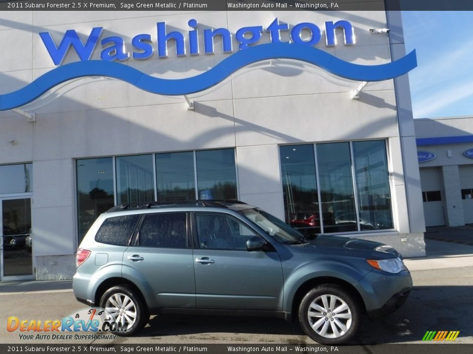 2011 Subaru Forester 2.5 X Premium Sage Green Metallic / Platinum Photo #2