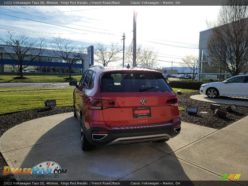 2022 Volkswagen Taos SEL 4Motion Kings Red Metallic / French Roast/Black Photo #3