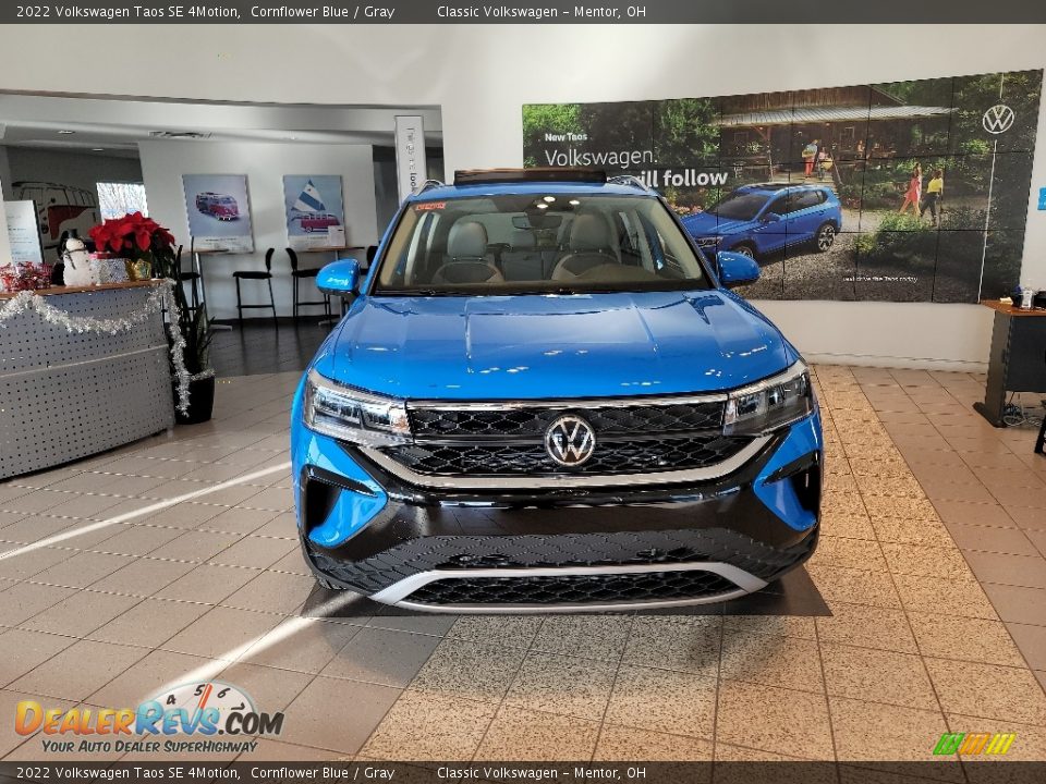 2022 Volkswagen Taos SE 4Motion Cornflower Blue / Gray Photo #1