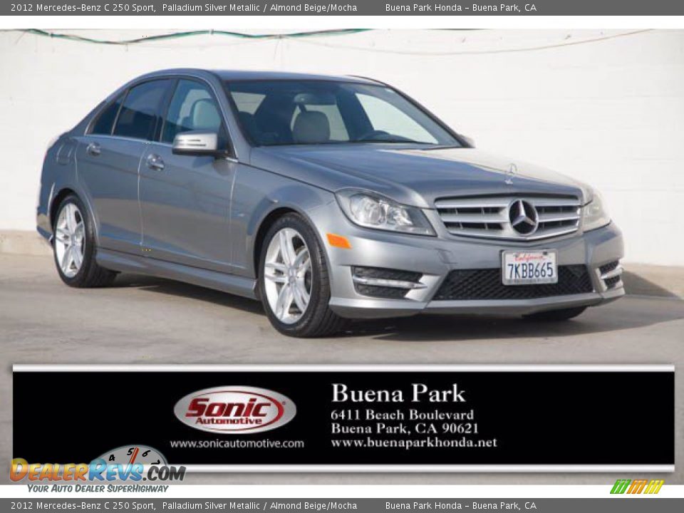 2012 Mercedes-Benz C 250 Sport Palladium Silver Metallic / Almond Beige/Mocha Photo #1