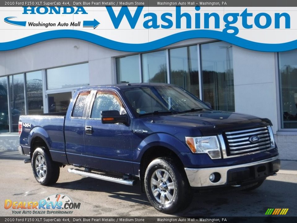 2010 Ford F150 XLT SuperCab 4x4 Dark Blue Pearl Metallic / Medium Stone Photo #1