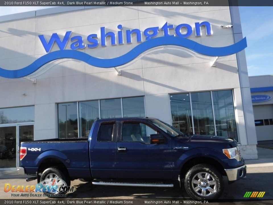 2010 Ford F150 XLT SuperCab 4x4 Dark Blue Pearl Metallic / Medium Stone Photo #2