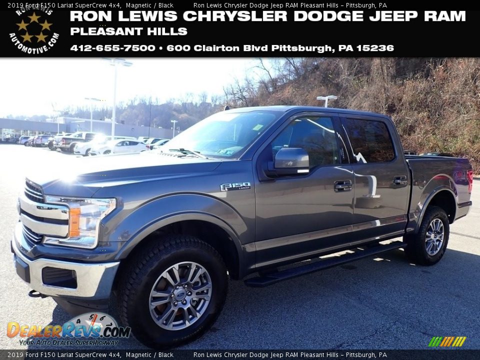 2019 Ford F150 Lariat SuperCrew 4x4 Magnetic / Black Photo #1