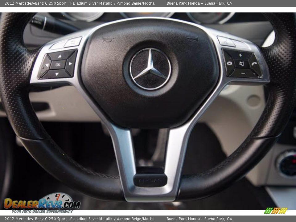 2012 Mercedes-Benz C 250 Sport Palladium Silver Metallic / Almond Beige/Mocha Photo #13