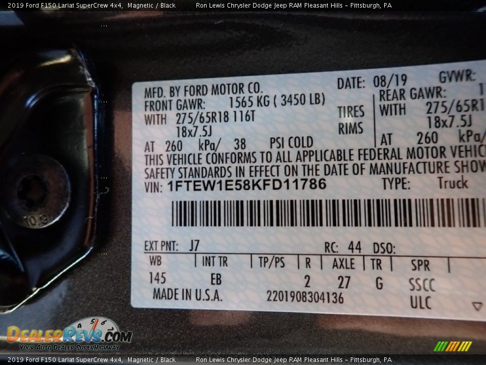 2019 Ford F150 Lariat SuperCrew 4x4 Magnetic / Black Photo #15