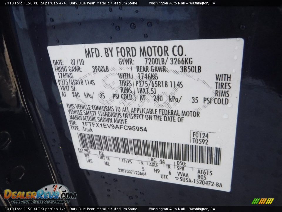 2010 Ford F150 XLT SuperCab 4x4 Dark Blue Pearl Metallic / Medium Stone Photo #24