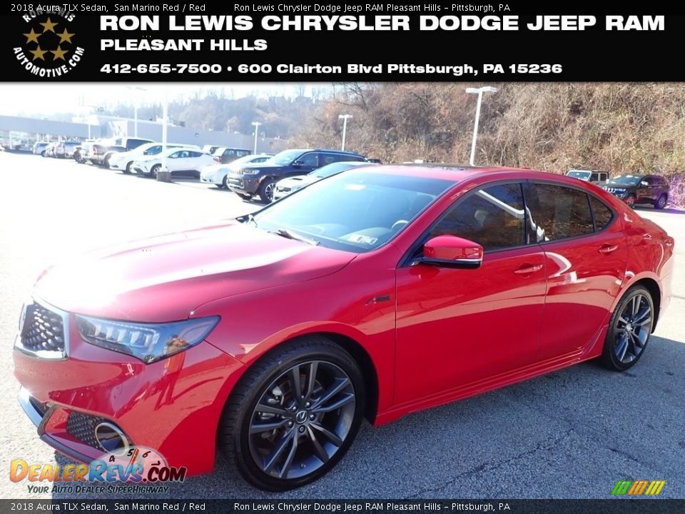 2018 Acura TLX Sedan San Marino Red / Red Photo #1