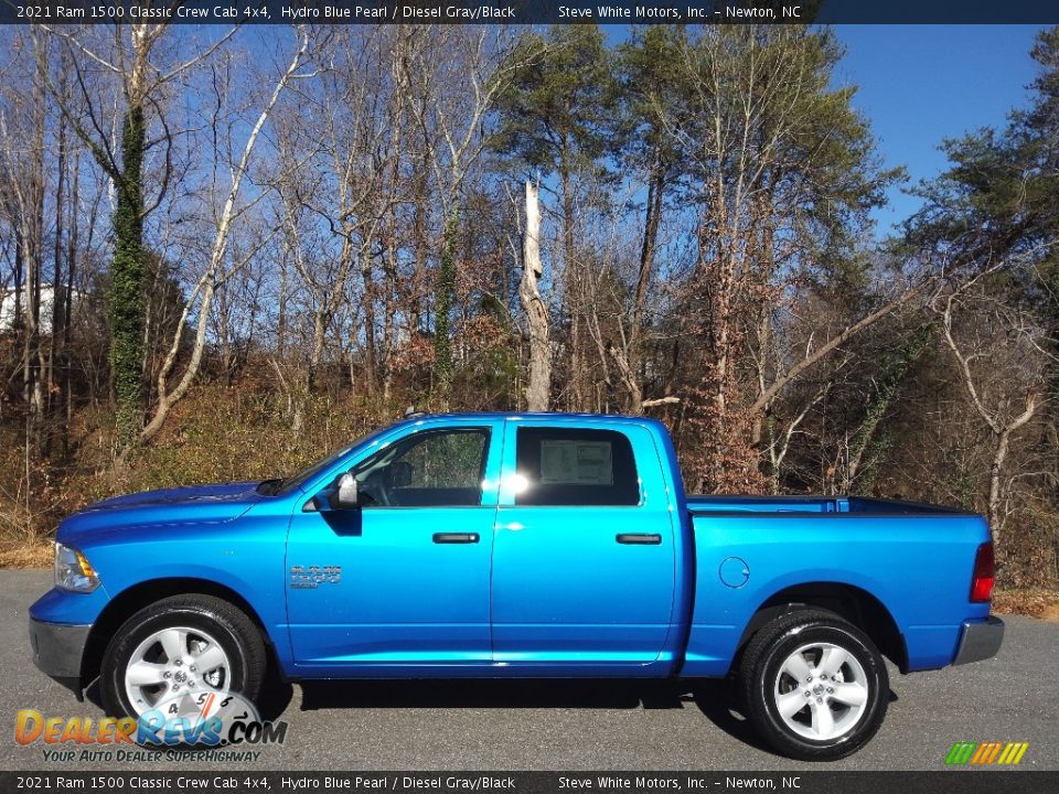 2021 Ram 1500 Classic Crew Cab 4x4 Hydro Blue Pearl / Diesel Gray/Black Photo #1