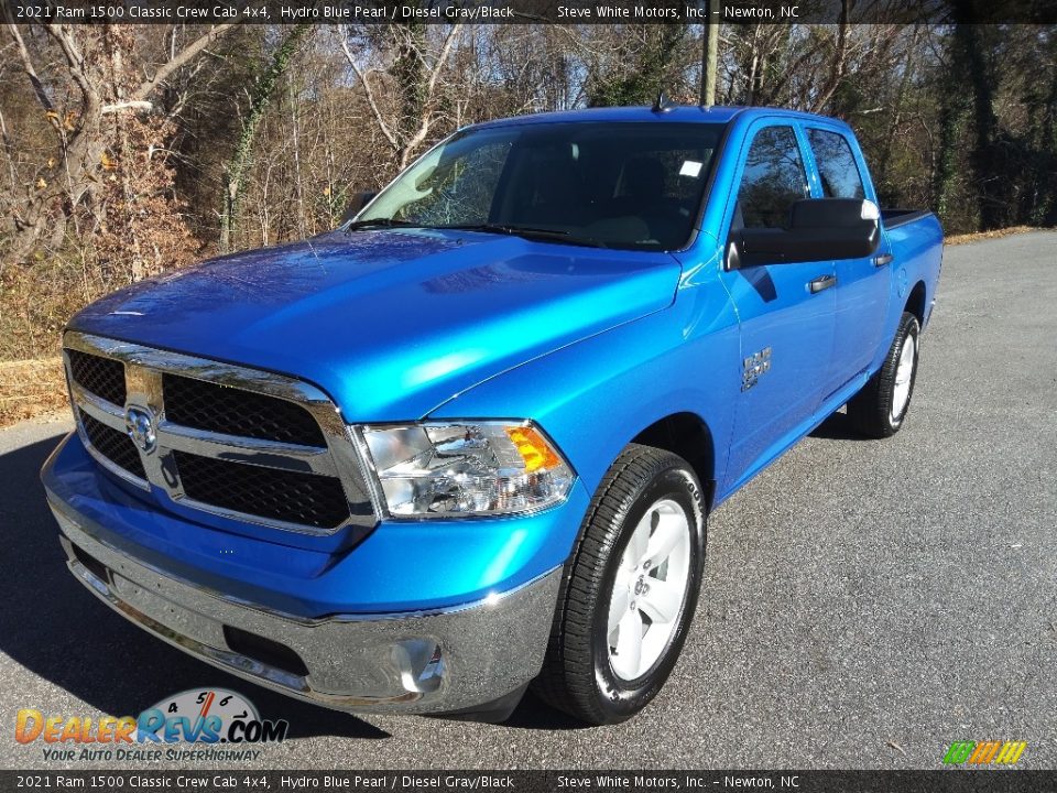 2021 Ram 1500 Classic Crew Cab 4x4 Hydro Blue Pearl / Diesel Gray/Black Photo #2