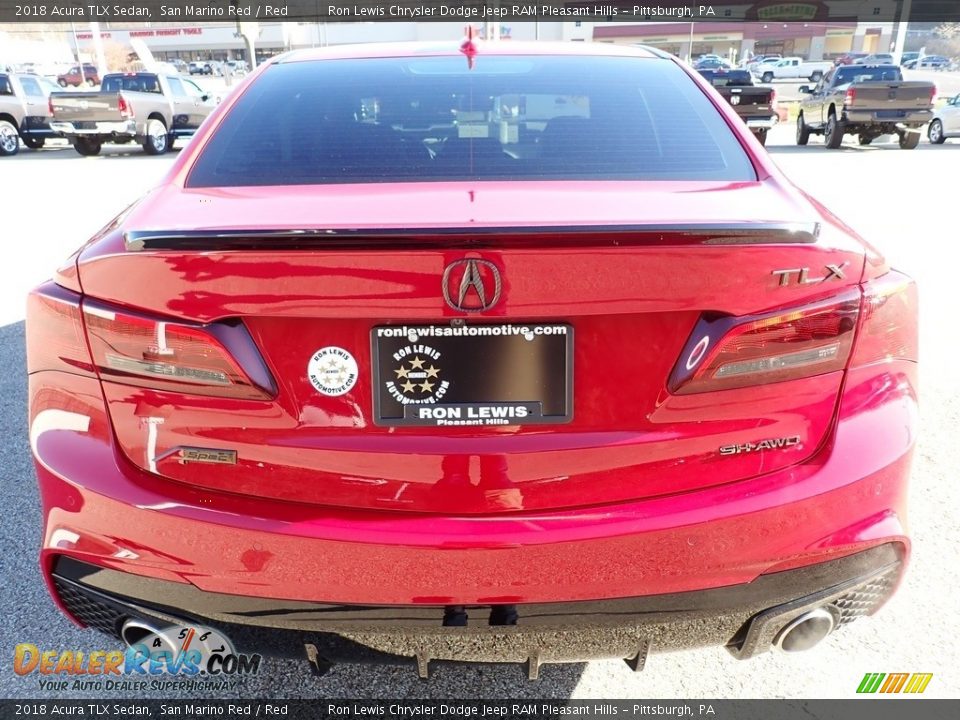 2018 Acura TLX Sedan San Marino Red / Red Photo #4