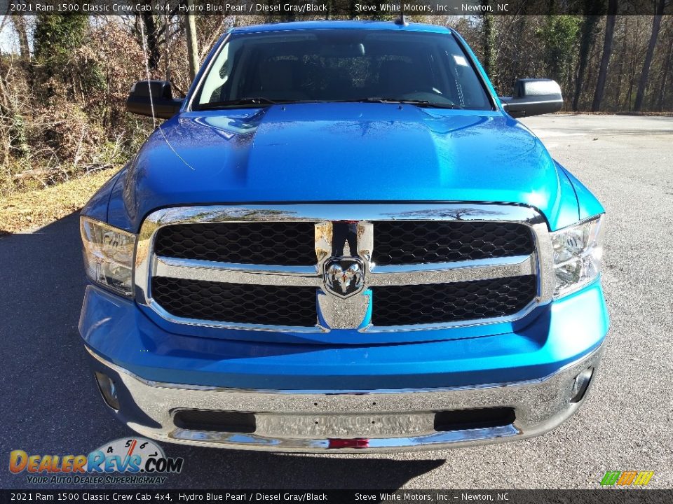 2021 Ram 1500 Classic Crew Cab 4x4 Hydro Blue Pearl / Diesel Gray/Black Photo #3