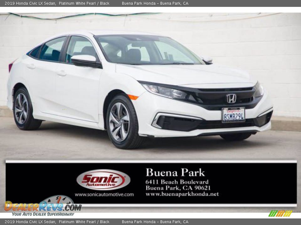 2019 Honda Civic LX Sedan Platinum White Pearl / Black Photo #1