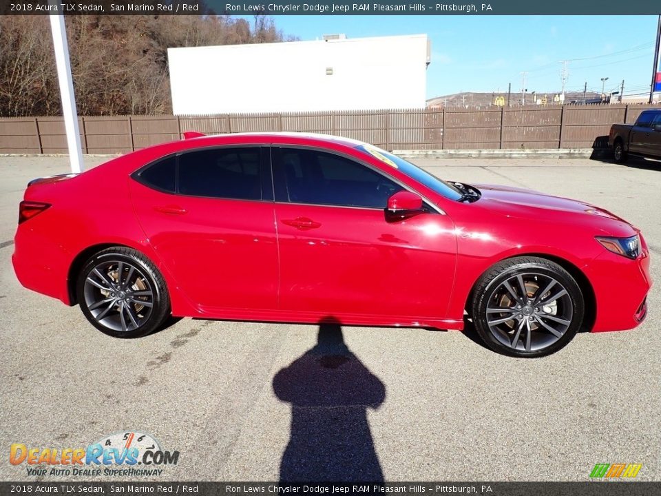 2018 Acura TLX Sedan San Marino Red / Red Photo #7