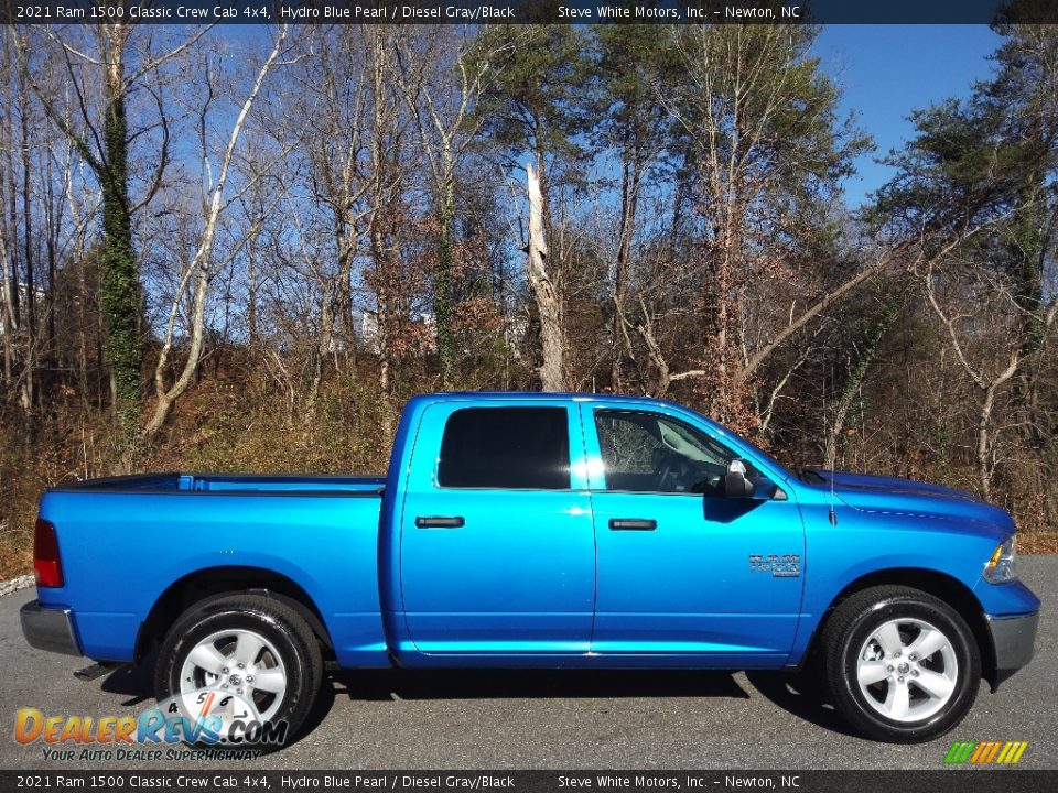 2021 Ram 1500 Classic Crew Cab 4x4 Hydro Blue Pearl / Diesel Gray/Black Photo #5