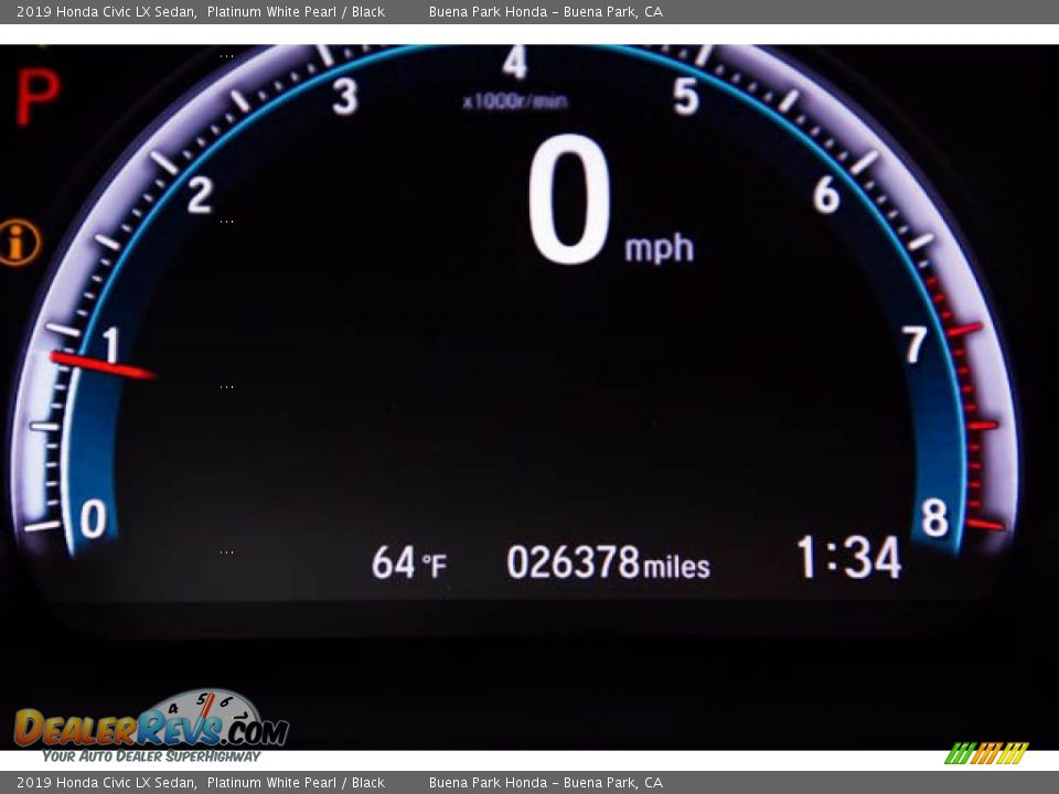 2019 Honda Civic LX Sedan Platinum White Pearl / Black Photo #6