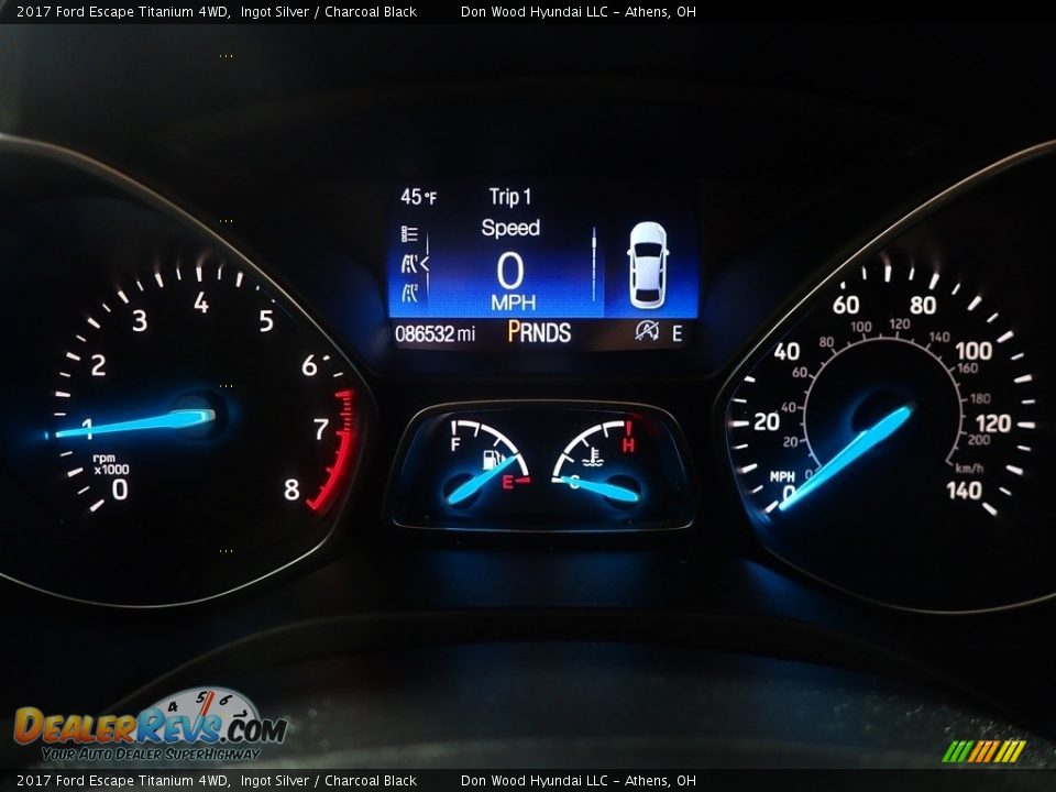 2017 Ford Escape Titanium 4WD Ingot Silver / Charcoal Black Photo #31
