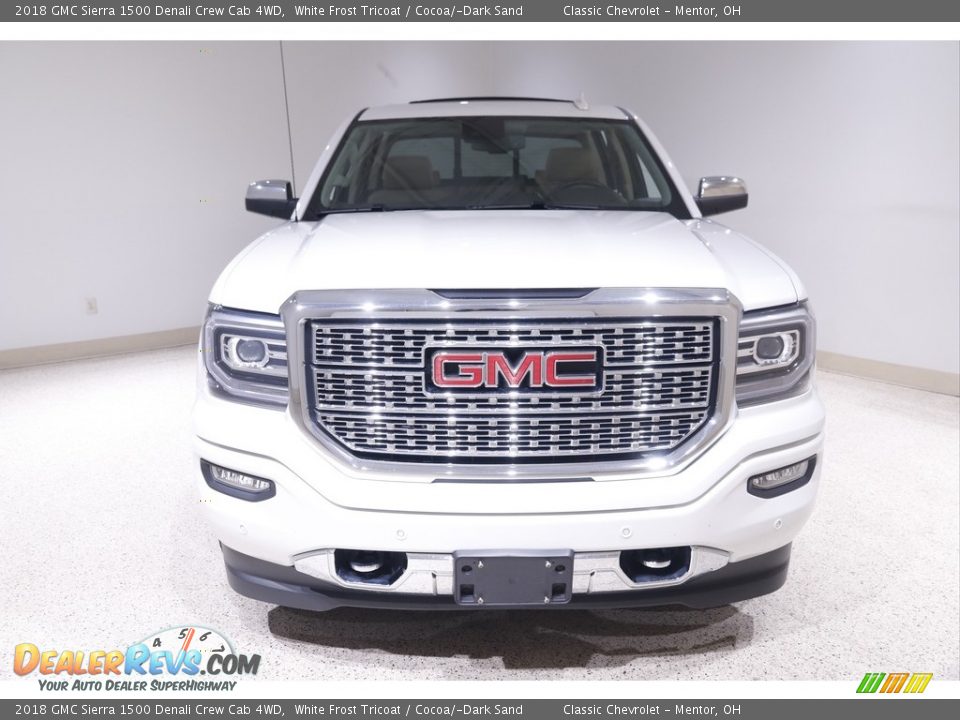 2018 GMC Sierra 1500 Denali Crew Cab 4WD White Frost Tricoat / Cocoa/­Dark Sand Photo #2