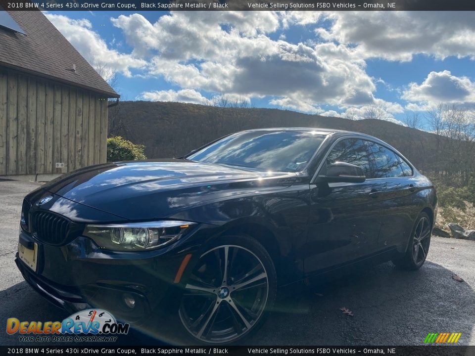 2018 BMW 4 Series 430i xDrive Gran Coupe Black Sapphire Metallic / Black Photo #1