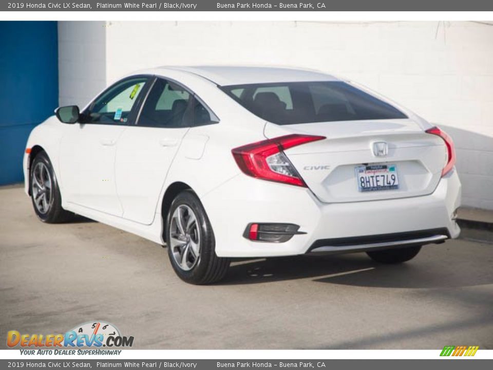 2019 Honda Civic LX Sedan Platinum White Pearl / Black/Ivory Photo #2