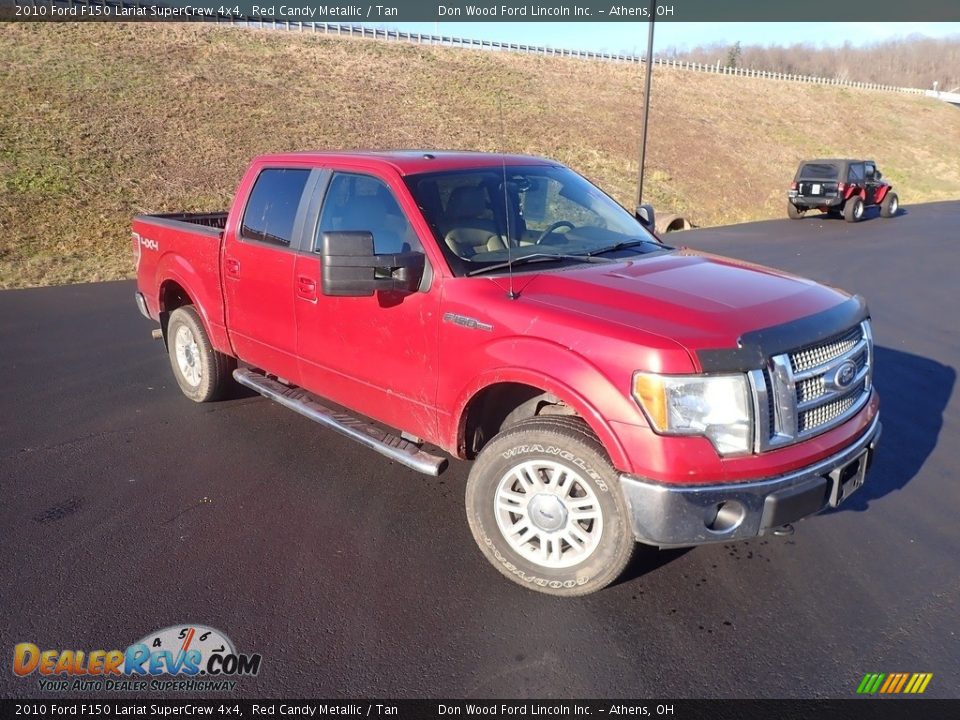 2010 Ford F150 Lariat SuperCrew 4x4 Red Candy Metallic / Tan Photo #2