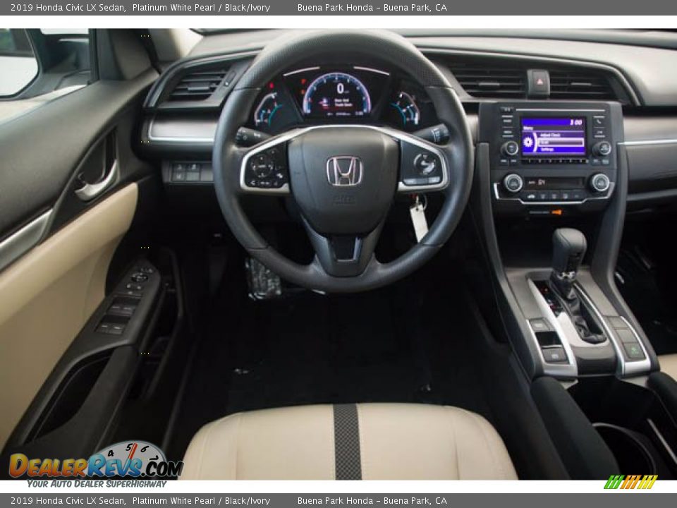 2019 Honda Civic LX Sedan Platinum White Pearl / Black/Ivory Photo #5