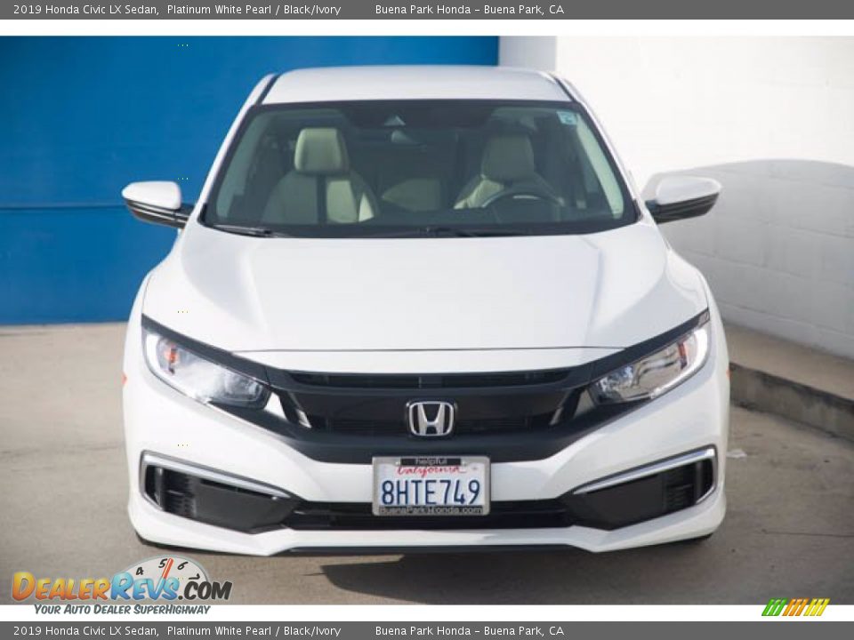 2019 Honda Civic LX Sedan Platinum White Pearl / Black/Ivory Photo #7