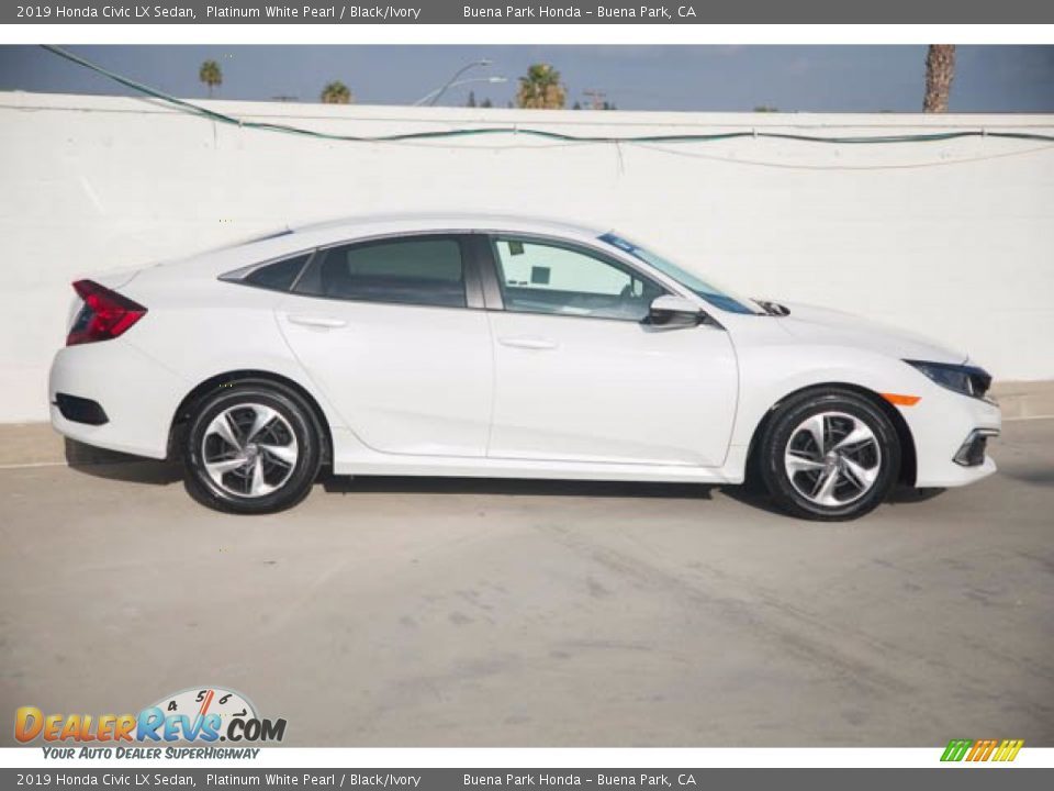 2019 Honda Civic LX Sedan Platinum White Pearl / Black/Ivory Photo #14