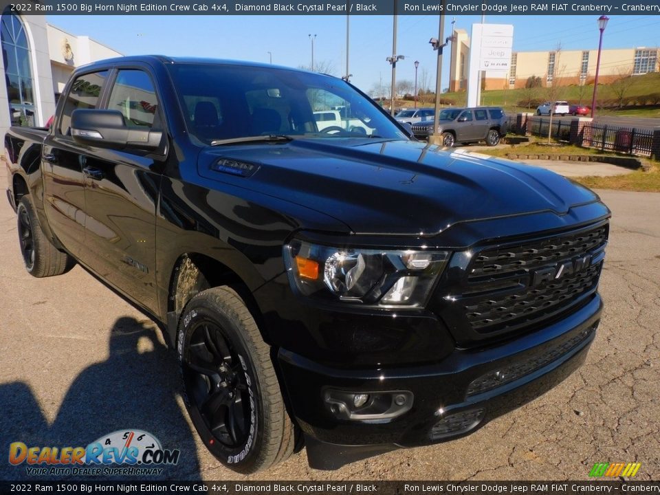 2022 Ram 1500 Big Horn Night Edition Crew Cab 4x4 Diamond Black Crystal Pearl / Black Photo #3