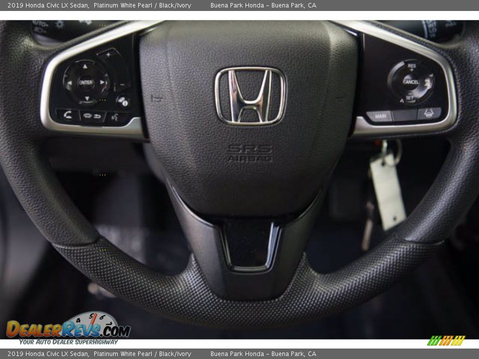 2019 Honda Civic LX Sedan Platinum White Pearl / Black/Ivory Photo #15