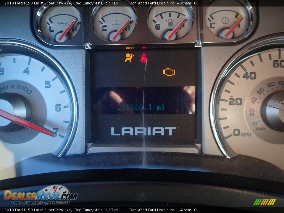 2010 Ford F150 Lariat SuperCrew 4x4 Red Candy Metallic / Tan Photo #16