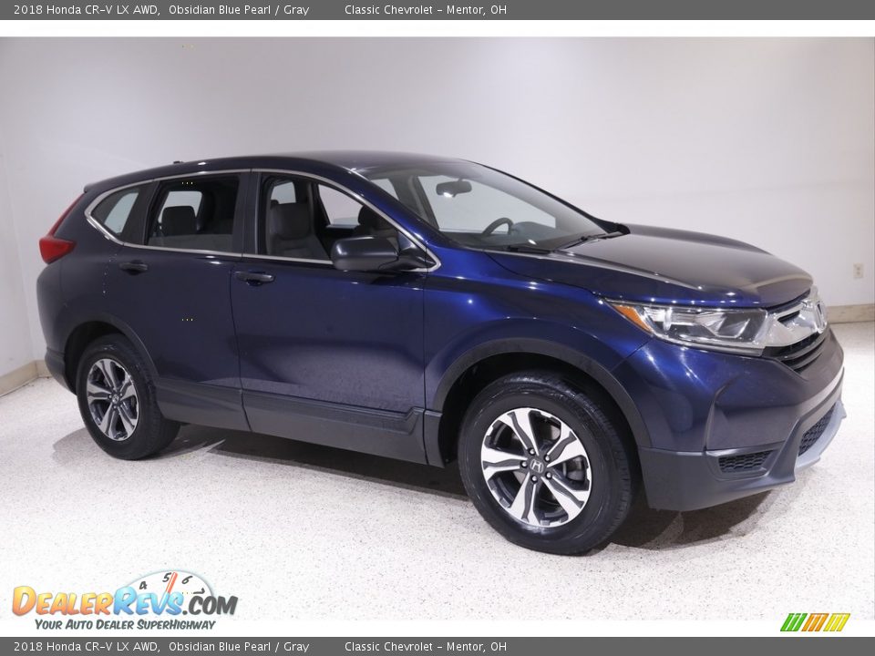 2018 Honda CR-V LX AWD Obsidian Blue Pearl / Gray Photo #1